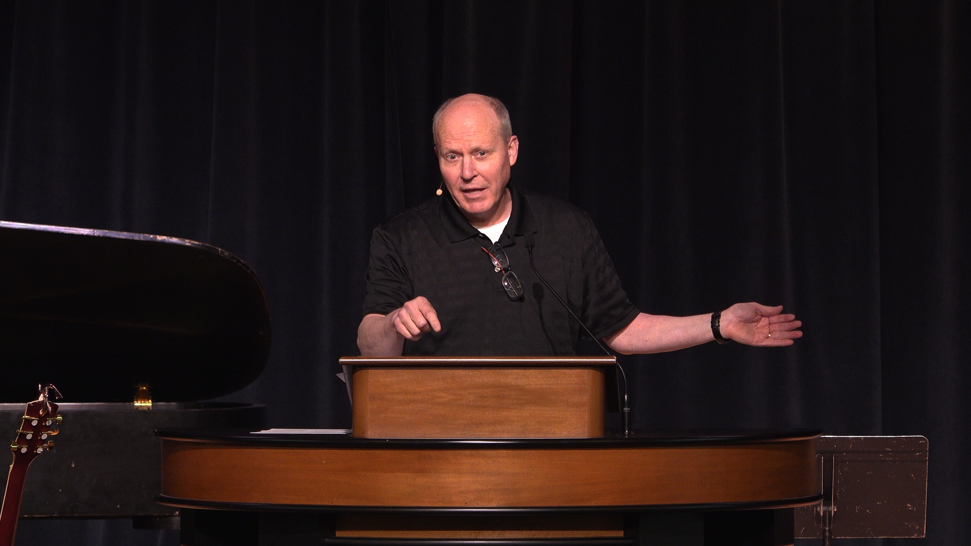 Gary Schnittjer behind chapel podium